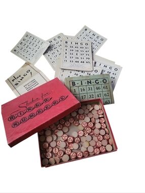 Vintage 50's J. Pressman Bingo Boxed Game